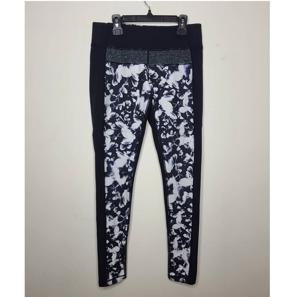 Zella black white floral leggings - medium